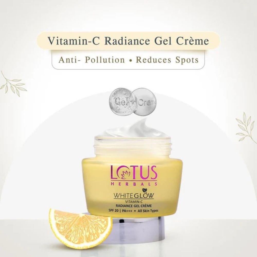 Lotus Herbals WhiteGlow Vitamin-C Gel Cream_50g + Face Wash_100g + Face Serum_30ml (Set Of 3)