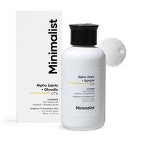 Minimalist 7% ALA + Glycolic Brightening Face Wash | With ALA For Glowing Skin, AHA for Exfoliation and Vitamin B5 For Hydration | Sulphate-free | Fragrance- free | For Men & Women | 100 ml