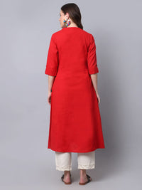 Pistaa's  Women Cotton Printed Cut Regular Kurta