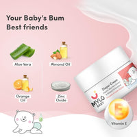 Mylo Baby Diaper Rash Cream 50gm | Prevents and Heals Rashes | With 15% Zinc Oxide | Care with Aloe Vera, Almond Oil & Vitamin E