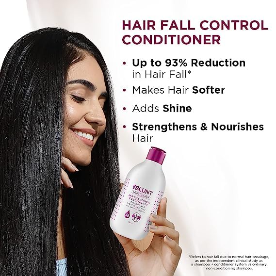 BBLUNT Hair Fall Control Shampoo & Conditioner Combo with Pea Protein & Caffeine for Stronger Hair - (300 ml + 250ml)