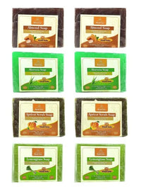 Khadi Pure Almond, Aloe Vera, Apricot & Lemongrass Soap, 125 g (Pack of 8)