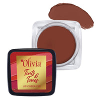 Olivia Tints & Tones for Lip, Cheek & Eye | Brown Lip & Cheek Tint (Cinnamon Touch - 05) | Easy to Blend, Long-lasting with Soft Creamy Finish | Parabens Free, No Harmful Colours or Preservatives | 5g