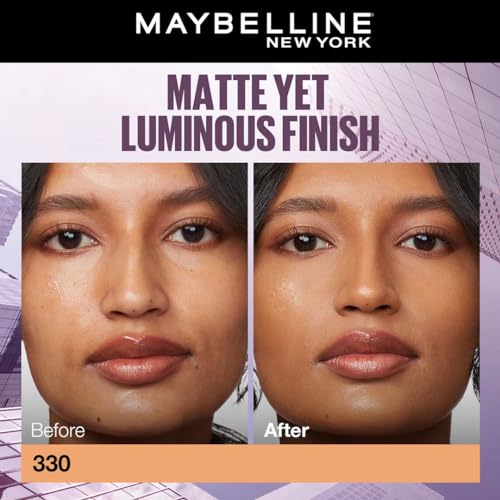 Maybelline New York Super Stay Lumi-Matte Liquid Foundation - 330, Up To 30H Long Wear, Water & Transfer Proof. SuperStay Lumi-Matte Liquid Foundation comes with Non-comedogenic & Vegan Formula | 35ml