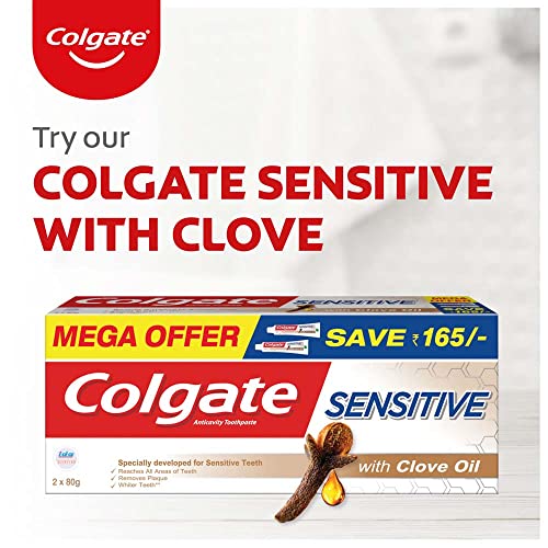 Colgate Sensitive Everyday Protection Toothpaste, Combo Pack Of 160g (80g X 2), Specifically Developed For Sensitive Teeth & Healthy Gums, Tooth paste For Prevention Of Cavities & Plaque