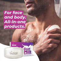 VCare Goat Milk Soap For Women & Men with Vitamin C Argan Oil for Deep Exfoliation and provides hydration | Sulfate & Paraben Free Bathing Soap Bar - 75 gms (Pack of 3)