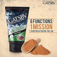 Gatsby Japan Cooling Face Wash - Oil Control, 50ml (Set of 3) | For Deep Cleansing, Contains Clay Powder, Powered With Micro Scrub Beads | Facewash for Men | Made in Indonesia