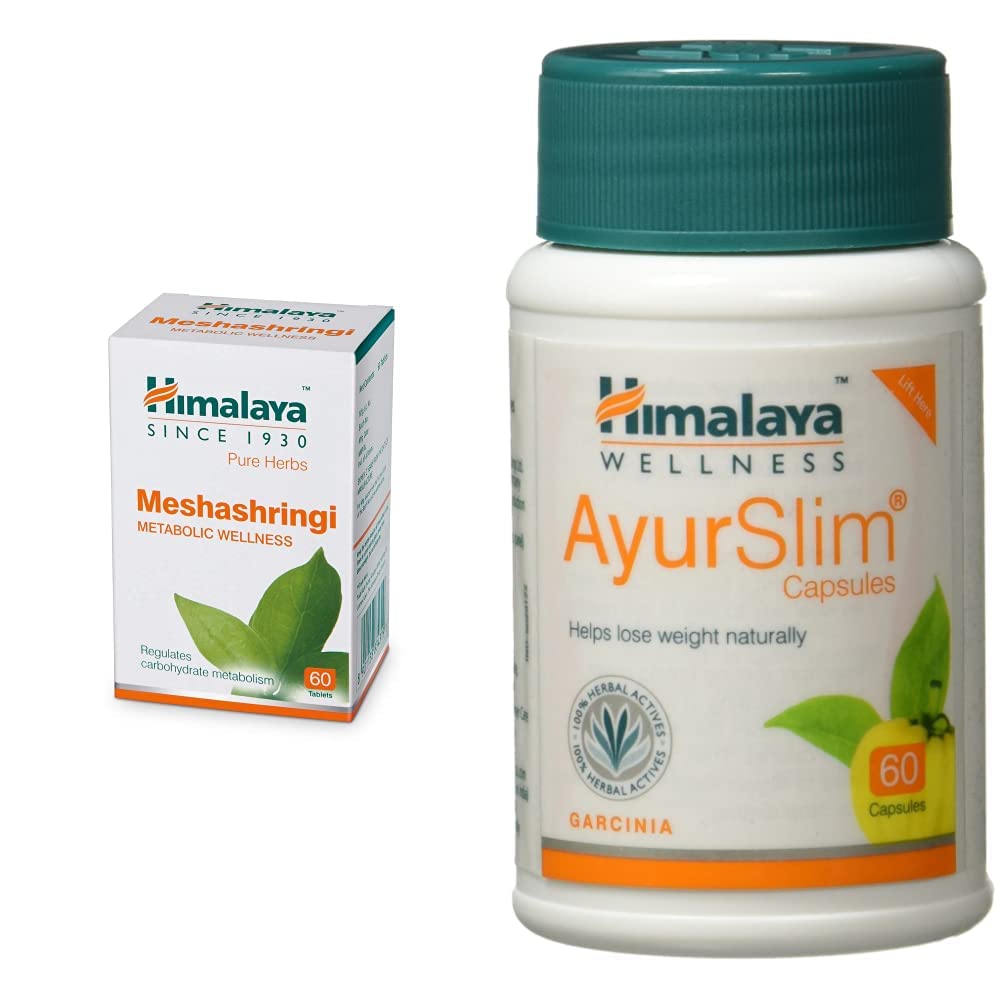 Himalaya Wellness Pure Herbs Meshashringi Metabolic Wellness - 60 Tablet & Ayurslim Capsules Weight Management - 60 Capsules