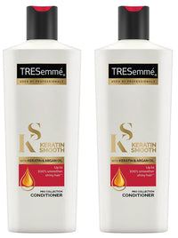 TRESemme Keratin Smooth Dry Conditioner 190 Ml, With Keratin & Argan Oil For Straight, Shiny Hair - Nourishes Dry Hair & Controls Frizz, For Men & Women's, Lilac Link (2 Count)