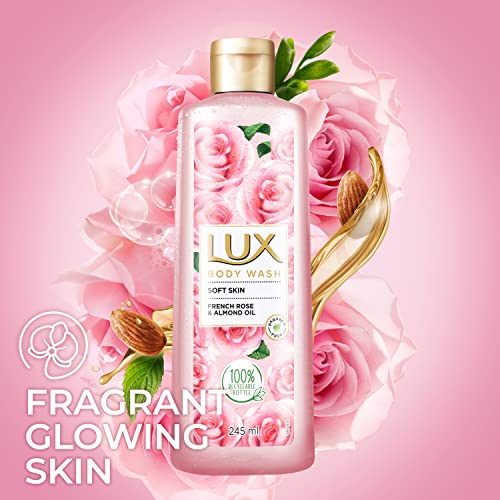 Lux Shower Gel, French Rose Fragrance & Almond Oil Bodywash, With Glycerine For Soft & Glowing Skin, Paraben Free, 245 ml