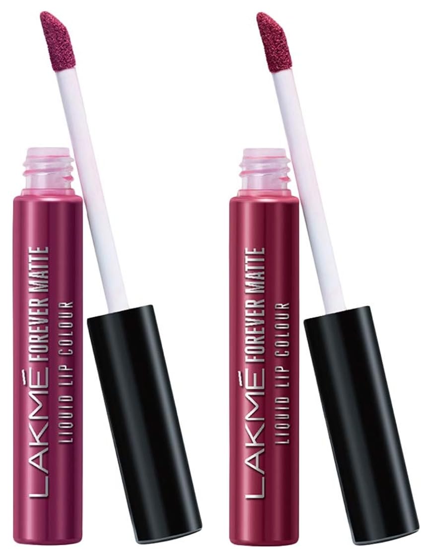 Lakmé Forever Matte Liquid Lip Colour, Red Wine, 5.6 Ml & Lakmé Forever Matte Liquid Lip Colour, Wine Glow, 5.6 Ml