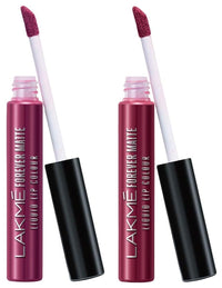 Lakmé Forever Matte Liquid Lip Colour, Red Wine, 5.6 Ml & Lakmé Forever Matte Liquid Lip Colour, Wine Glow, 5.6 Ml