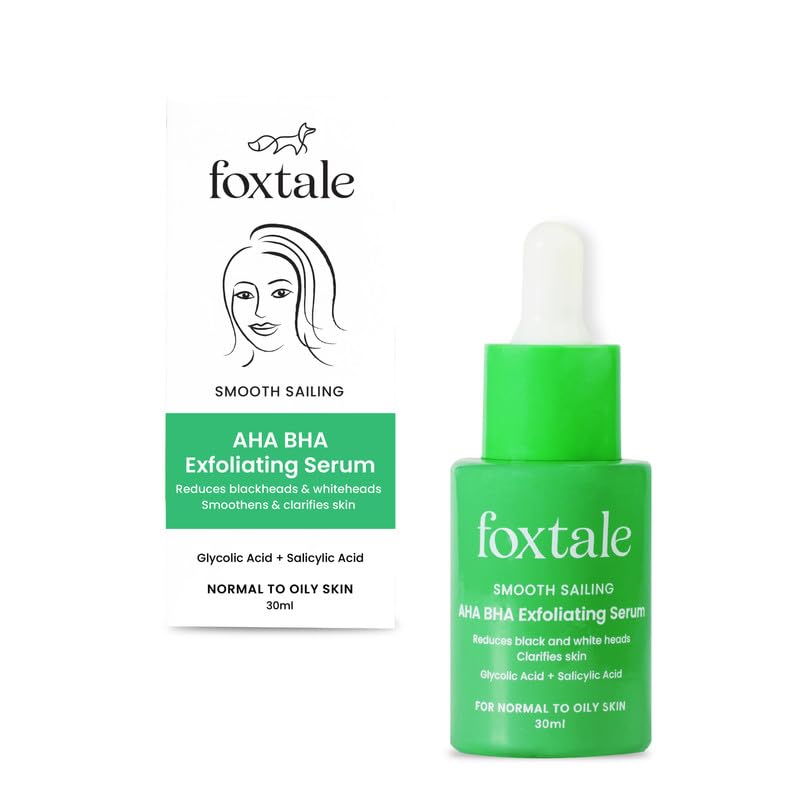 Foxtale 2% Salicylic Acid AHA BHA Exfoliating Serum with Niacinamide, Fights Acne, Reduces Blackheads & Whiteheads, Reduces Excess Oil & Bumpy Texture, For Oily, Acne Prone Skin, Men & Women, 30 ml