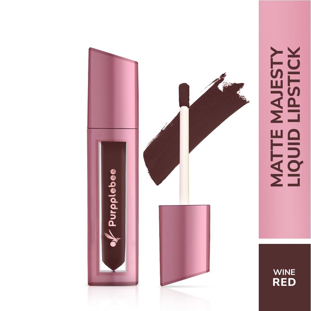 MATTE Majesty Liquid Lipstick Smudged Proof Long Lasting Highly Pigmented Water Proof Matte Liquid Lipstick (Wine Red)