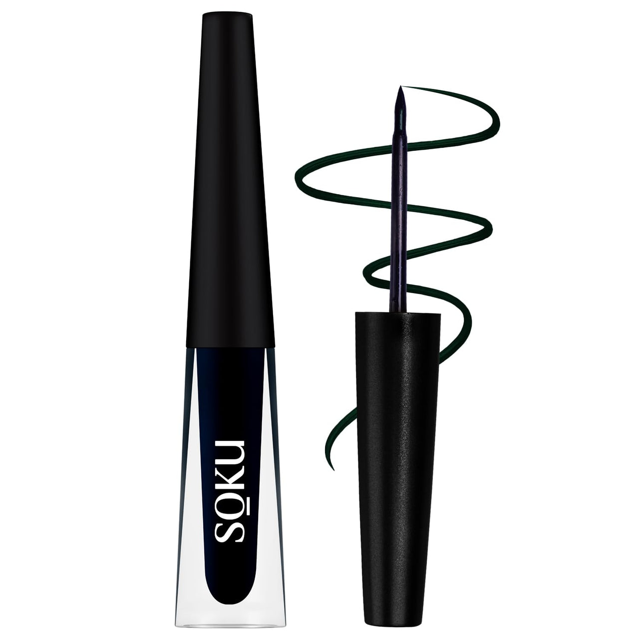 SOKU Eye Can See Intense Black Liquid Eyeliner | Long Lasting Up to 24 hours | Enriched with Castor Oil | Eyeliner Waterproof Smudge Proof (Uptown Girl) - 2.5 ml