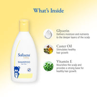 Softsens Baby TEAR FREE Shampoo | Mild, Hypoallergenic , Paraben & Sufate Free (200ml x Pack of 4)