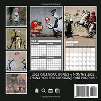Great Graffiti Art by Banksy 2022 Calendar: Great Art Calendar 2022, January 2022 - December 2022, 12 Months, OFFICIAL Squared Monthly, Mini Planner | ... Calendrier | BONUS Last 4 Months 2021