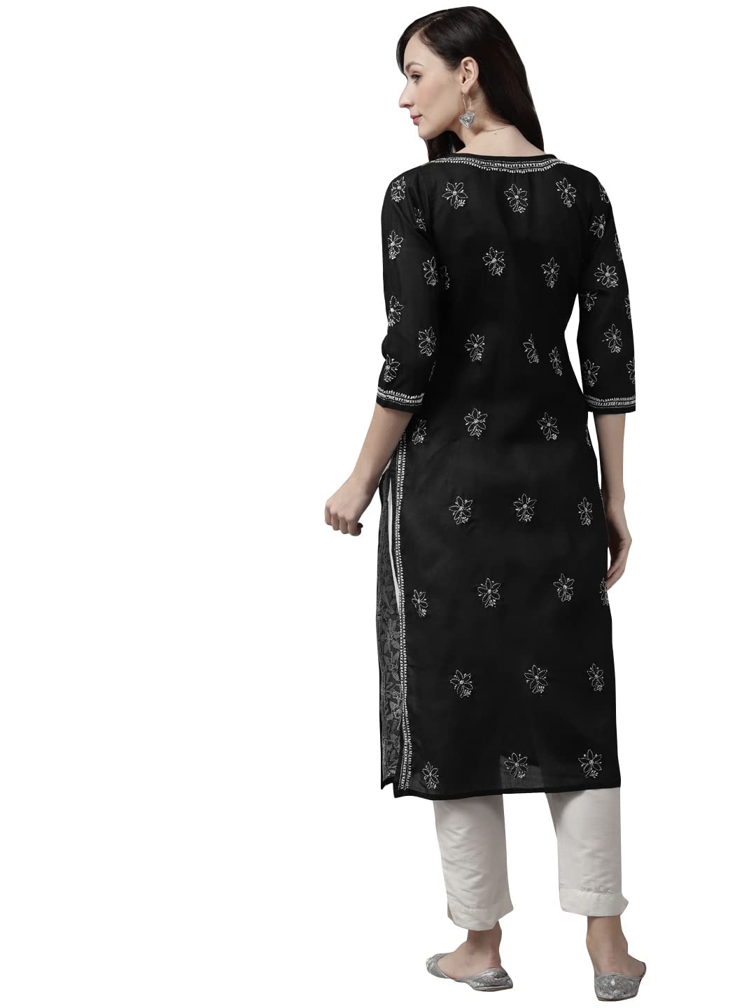 Ada Hand Embroidered Lucknowi Chikankari Cotton Kurta Kurti for Women A411165