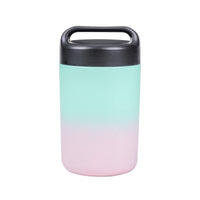 Goodful Vacuum Sealed Insulated Food Jar with Handle Lid, Stainless Steel Thermos, Lunch Container, 16 Oz, Ombre Pink to Blue