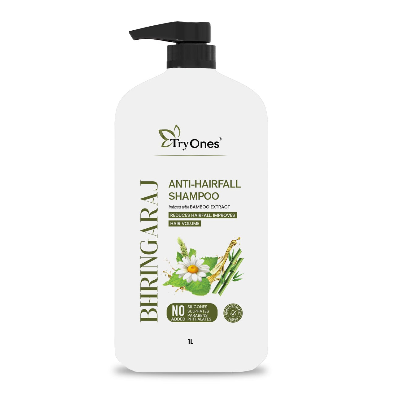TryOnes Bhringraj Hair Fall Control Shampoo - Less breakage, Anti-Hairfall, Promotes Hair Growth|For Men & Women - 1000ml