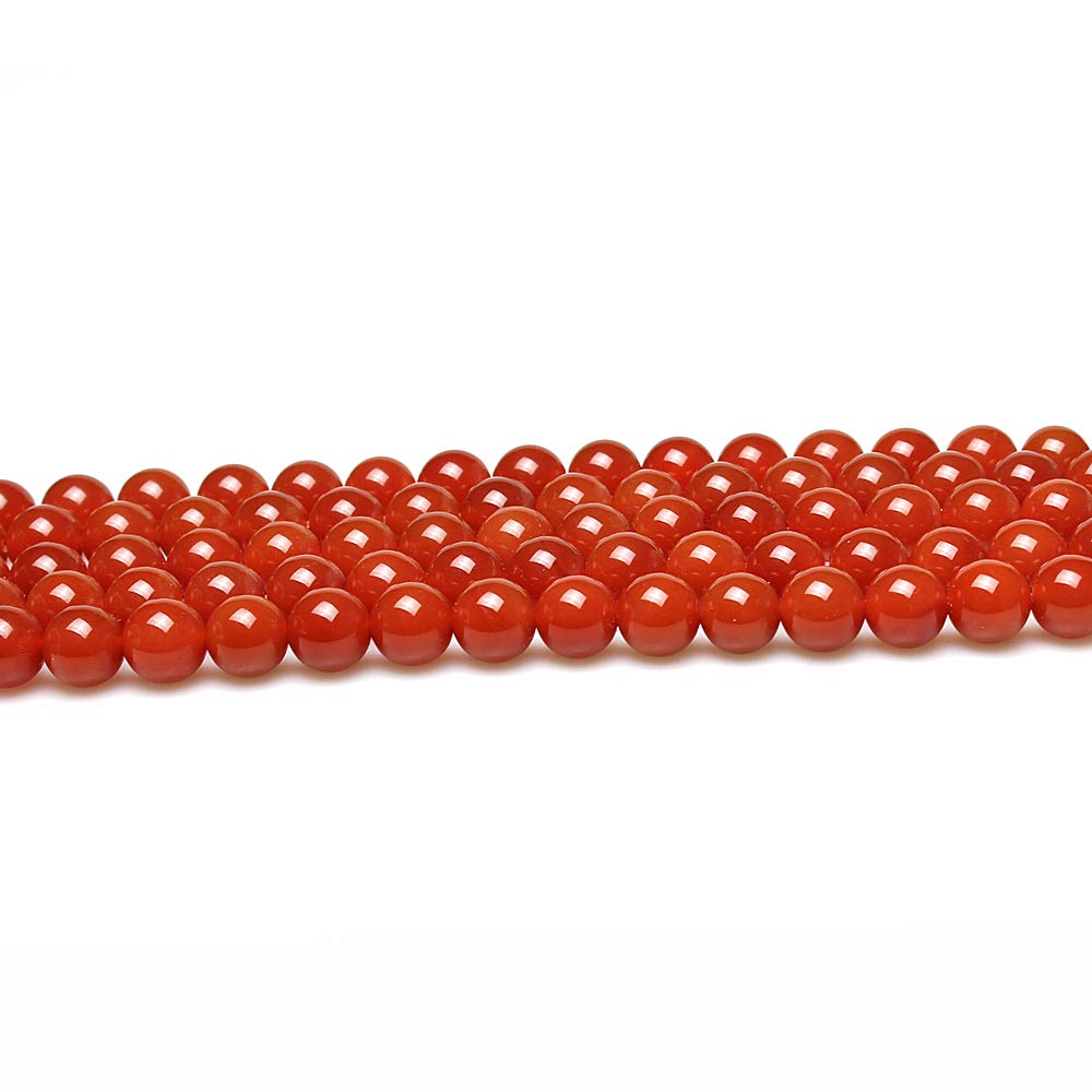 MJDCB 7A Natural Darker Red Agate Gemstone Loose Beads Round 6mm Crystal Energy Stone Healing Power for Jewelry Making