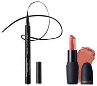 FACESCANADA Ultime Pro A Matte Made In Heaven Ink Pencil Eyeliner - Black, 1.2 Ml& Weightless Matte Lipstick - Buff Nude 05 (Brown), 4.5G