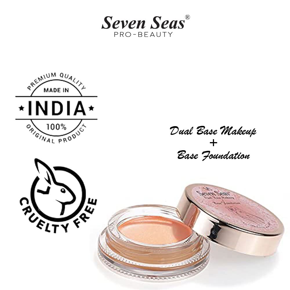 Seven Seas Mousse Foundation for All Skin Types | Lightweight, Full Coverage Concealer With SPF | Long Lasting Matte Finish Face Makeup (Sun Beige)