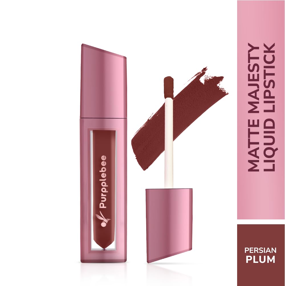 MATTE Majesty Liquid Lipstick Smudged Proof Long Lasting Highly Pigmented Water Proof Matte Liquid Lipstick (Persian Plum)