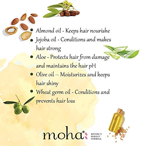 moha: Herbal Hair Shampoo & Conditioner | Mild Shampoo & Conditioner For Daily Use For All Hair Types | Hair Cleanser With Benefits Of Amla, Aloe, Brahmi & Bhringaraj - 100ml Each