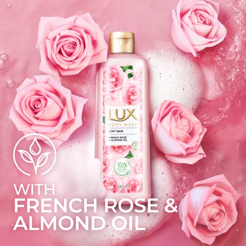 Lux Shower Gel, French Rose Fragrance & Almond Oil Bodywash, With Glycerine For Soft & Glowing Skin, Paraben Free, 245 ml