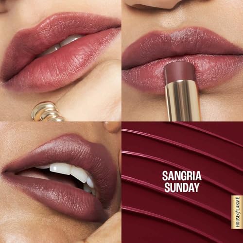 Lakmé 9to5 Lipstick, Hya Matte, with Hyaluronic Acid for hydrated lips, Sangria Sunday 3.6gm