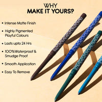 Kay Beauty 24HR Coloured Matte Kajal - Teal (0.35gm)