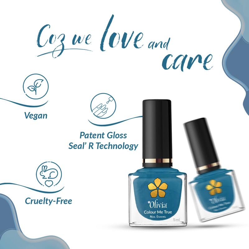 Olivia Nail Paint for Glossy Finish - 5ml (13 Ocean Eyes)