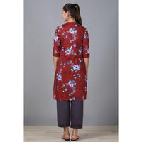 in. fuse by Shoppers Stop Mandarin Neck Printed Cotton Women Straight Fit Kurta