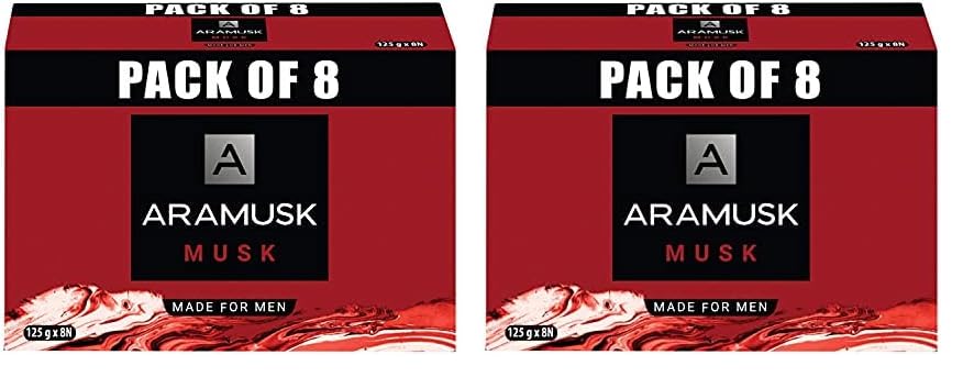 Aramusk Musk Soap for Men| Classic Musk Fragrance| Moisturising Bathing Soap Bar| Lasting Freshness & Nourishment| 125g (Pack of 16)
