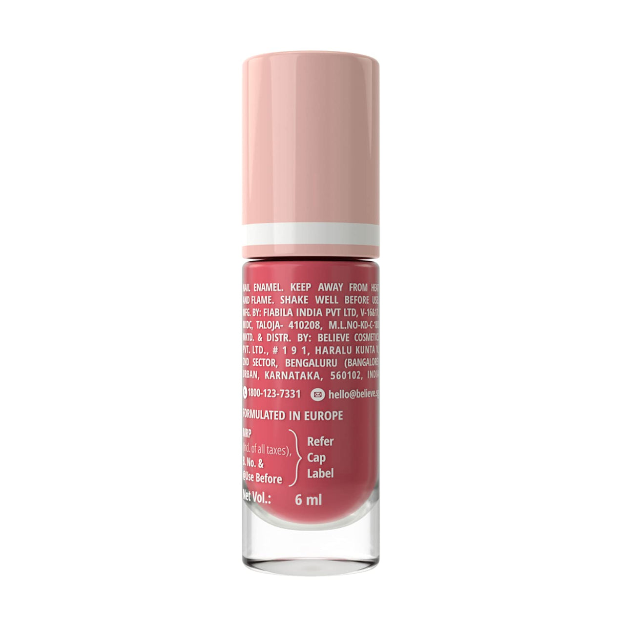 ZM Zayn & Myza Breathable Nail Enamel - Rose Macaroon | Smooth Application | Quick-Drying I Longlasting I Chip-Defiant I Water Permeable | Glossy Finish | 100% Vegan, 6 ml