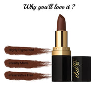 Iba Long Stay Matte Lipstick for Women- M03 Toffee Brown, 4g | Creamy Matte Finish & Smooth Texture| Long-Lasting | Hydrated Lips | Enriched with Vitamin E| Intense Colour & Highly Pigmented | Lip Makeup
