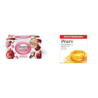 Pears Naturalé Pomegranate Brightening Bathing Soap Bar, 125 g (Pack of 3) & Pears Pure And Gentle Bathing Bar, 125g (Pack Of 8)