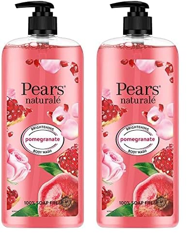 Pears Naturale Brightening Pomegranate Bodywash With Glycerine, Paraben Free, Soap Free, Eco Friendly, Dermatologically Tested, 750 ml (Pack of 2)