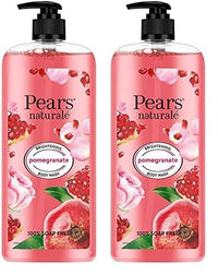 Pears Naturale Brightening Pomegranate Bodywash With Glycerine, Paraben Free, Soap Free, Eco Friendly, Dermatologically Tested, 750 ml (Pack of 2)