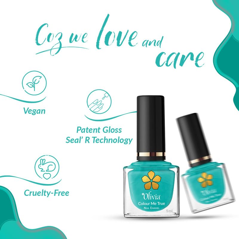 Olivia Nail Paint for Glossy Finish - 5ml (3 Aqua Marine)