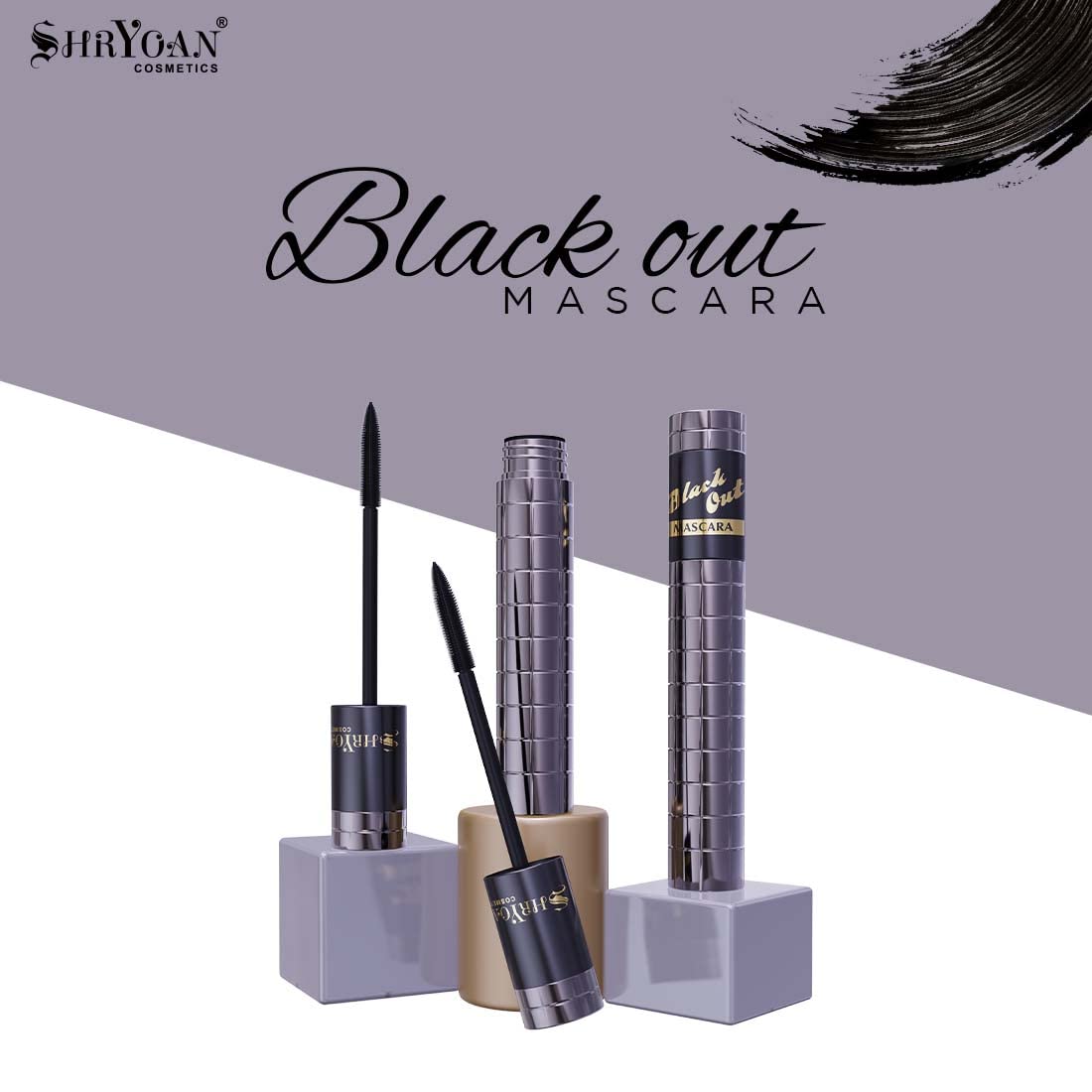 Shryoan Black Out Mascara | Long Lasting & Volume Lashes with Smudge Proof & Waterproof, Intense Black Formula (10g)