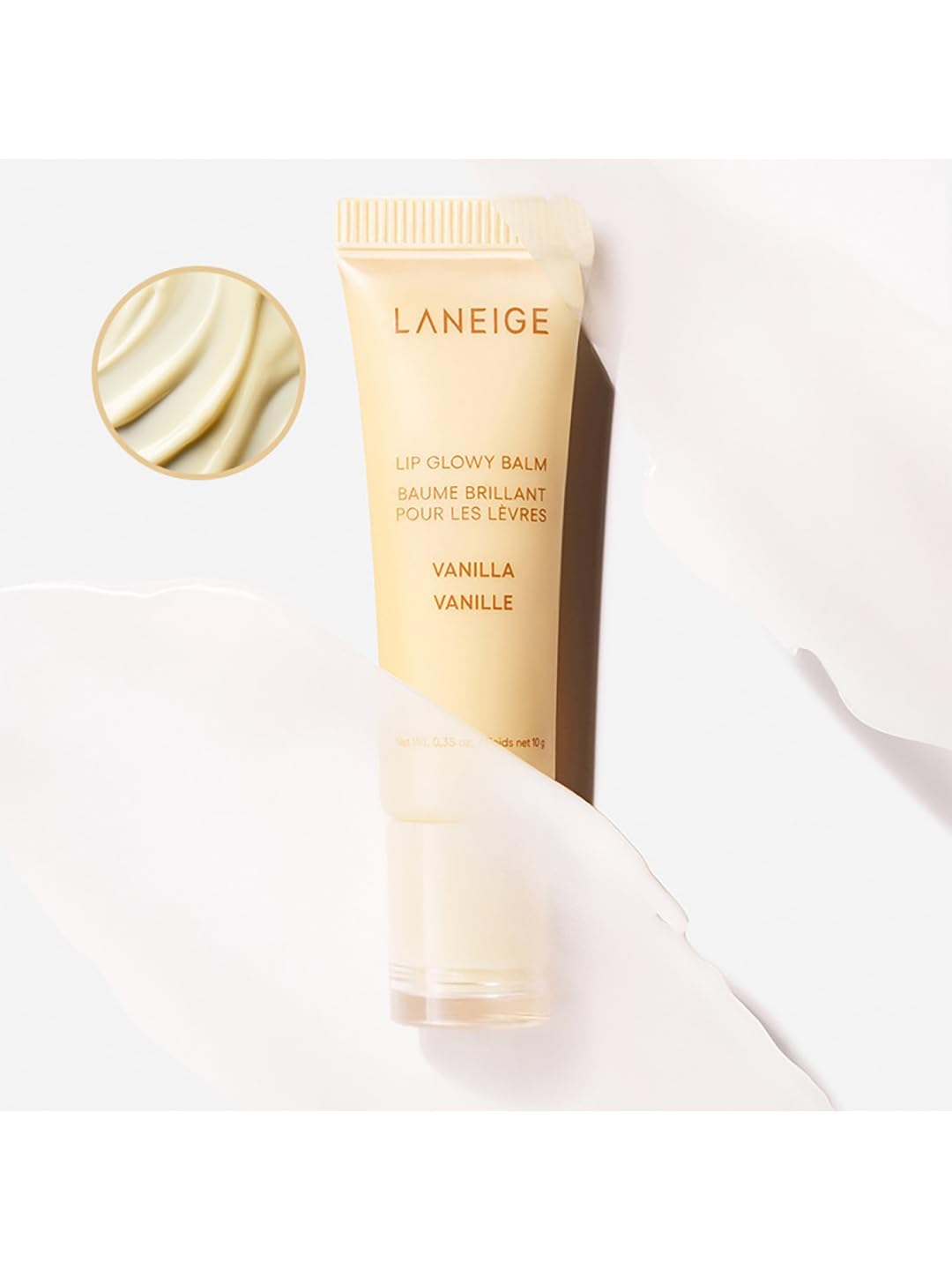 Laneige Lip Glowy Balm | Moisturizing Lip Treatment with Vitamin C + Shea Butter for Soft, Smooth and Glowing Lips | Korean Lip Balm For Dry Chapped Lips |Intense Hydration| Vanilla|10Gm