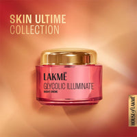 Lakmé Glycolic Illuminate Night Cream With Glycolic Acid & 1% Niacinamide For Skin Cell Regeneration, 15G