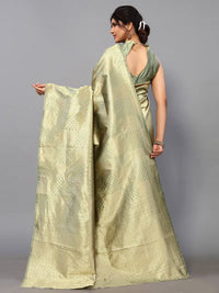 Satrani Women's Jacquard Poly Silk Saree With Unstitched Blouse Piece