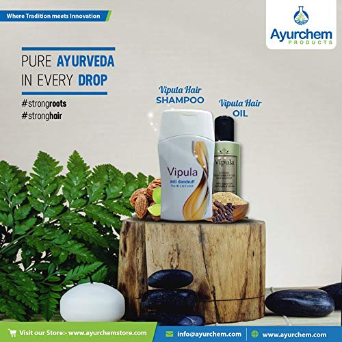Vipula Natural Ayurvedic Herbal Ultimate Hair care kit for Hair Fall Control & Hair Growth-Hair Oil & Shampoo Combo Pack for Damaged Dry & Frizzy Hair, Anti-Dandruff Shampoo,Oil for Grey Hair - 100ml