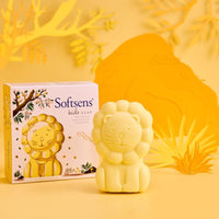 Softsens Kids Samba the Lion Soap| Grade 1 Soap| Infused Shea Butter & Milk Cream |Dermatologist Tested| Shape Soap (Pack of 3,75g each)