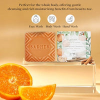 Sadhev Organic Orange & Cinnamon Bathing Soap for Anti-Wrinkle Chemical Free - 125g (Pack of 1)
