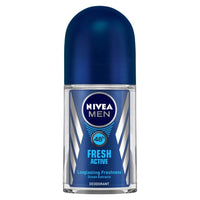 Nivea Deodorant Roll On, Pearl & Beauty for Men, 50ml And Deodorant Roll-On, Fresh Active Original for Men, 50ml