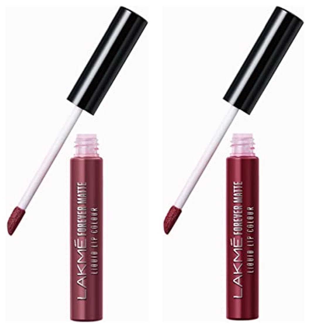 Lakmé Forever Matte Liquid Lip Colour, Mauve Party, 5.6ml & Lakmé Forever Matte Liquid Lip Colour, Red Sangria, 5.6 ml